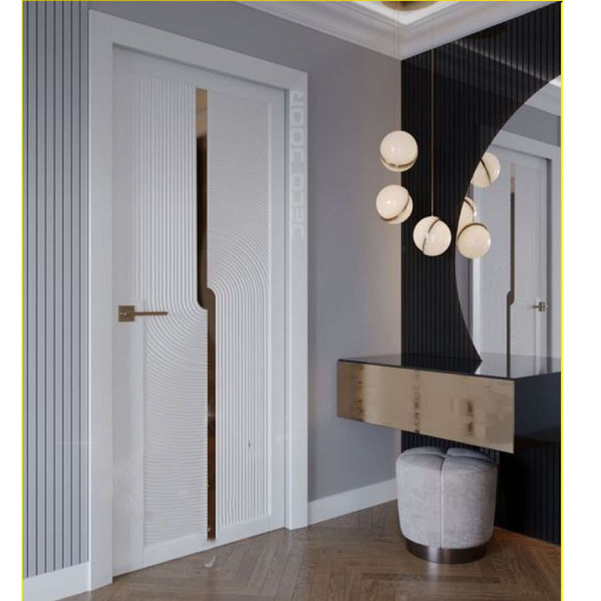    درب اتاق لوکس روکش سوپرمات دیزاین استیل کد D-185